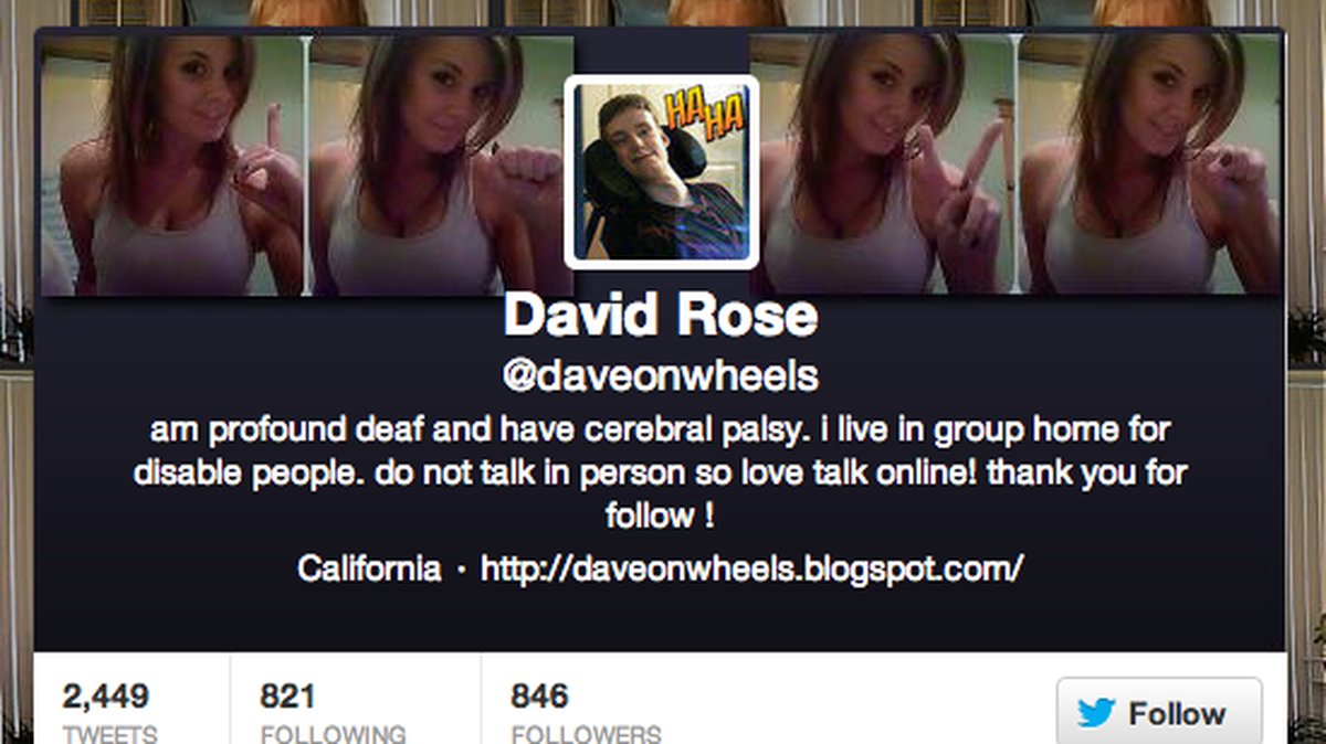 David Rose hade ett aktivt Twitter-konto med över 10 000 followers mot slutet